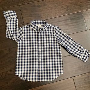 CrewCuts Plaid Gingham Button Down Size 3 Blue/white